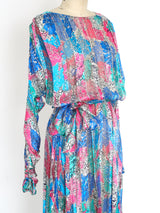 Floral Silk Chiffon Dress Dress arcadeshops.com