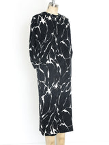 Graphic Black and White Printed Silk Dress Dress arcadeshops.com