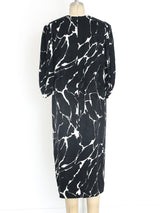 Graphic Black and White Printed Silk Dress Dress arcadeshops.com