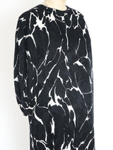 Graphic Black and White Printed Silk Dress Dress arcadeshops.com
