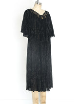 Metallic Stripe Pleated Gauze Dress Dress arcadeshops.com