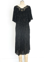 Metallic Stripe Pleated Gauze Dress Dress arcadeshops.com