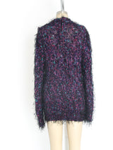 Jewel Toned Shag Knit Sweater Top arcadeshops.com