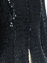 Black Sequin Zip Front Jacket Jacket arcadeshops.com