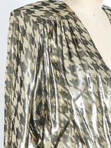 Metallic Gold Houndstooth Top Top arcadeshops.com
