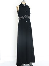 Rhinestone Belted Sleeveless Jumpsuit Suit arcadeshops.com