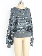 Gunmetal Pailette Embellished Sweater Top arcadeshops.com