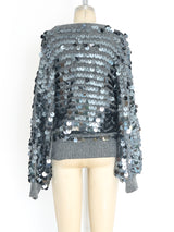 Gunmetal Pailette Embellished Sweater Top arcadeshops.com