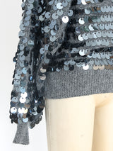 Gunmetal Pailette Embellished Sweater Top arcadeshops.com