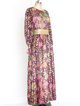 Christian Dior Metallic Floral Gown Dress arcadeshops.com