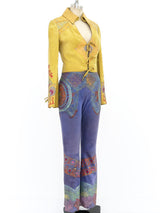 Christian Lacroix Painted Suede Pant Ensemble Suit arcadeshops.com