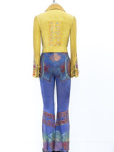 Christian Lacroix Painted Suede Pant Ensemble Suit arcadeshops.com