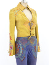 Christian Lacroix Painted Suede Pant Ensemble Suit arcadeshops.com