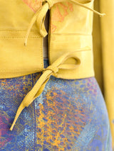 Christian Lacroix Painted Suede Pant Ensemble Suit arcadeshops.com