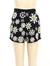 Crystal Embellished Jersey Hot Pants Bottom arcadeshops.com