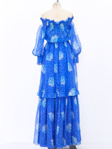 Oscar de la Renta Floral Chiffon Gown Dress arcadeshops.com