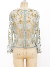Bead Embellished Net Top Top arcadeshops.com