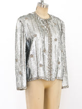 Silver Sequin and Rhinestone Embellished Jacket Jacket arcadeshops.com