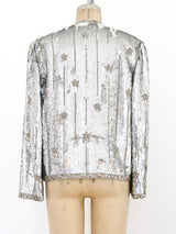 Silver Sequin and Rhinestone Embellished Jacket Jacket arcadeshops.com
