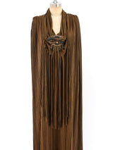 Mali Copper Plisse Pleated Maxi Dress Dress arcadeshops.com