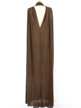 Mali Copper Plisse Pleated Maxi Dress Dress arcadeshops.com