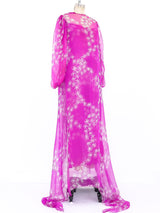 Galanos Printed Silk Chiffon Gown Dress arcadeshops.com