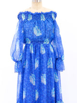 Oscar de la Renta Floral Chiffon Gown Dress arcadeshops.com