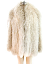 White Mongolian Lamb Fur Coat Jacket arcadeshops.com
