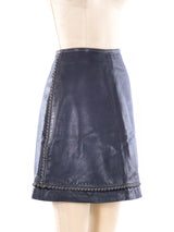 Gianni Versace Chainlink Embellished Leather Skirt Bottom arcadeshops.com