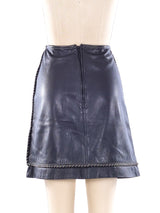 Gianni Versace Chainlink Embellished Leather Skirt Bottom arcadeshops.com