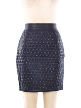 1989 Gianni Versace Embellished Quilted Leather Skirt Bottom arcadeshops.com