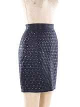 1989 Gianni Versace Embellished Quilted Leather Skirt Bottom arcadeshops.com