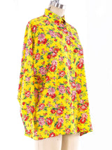 Gianni Versace Floral Printed Silk Blouse Top arcadeshops.com