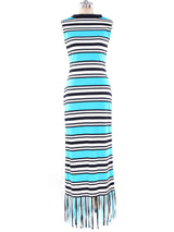 Balmain Striped Maxi Dress Dress arcadeshops.com