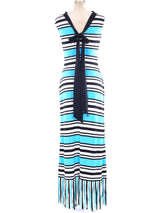 Balmain Striped Maxi Dress Dress arcadeshops.com