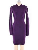 Alaia Plum Knit Bodycon Dress Dress arcadeshops.com