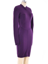 Alaia Plum Knit Bodycon Dress Dress arcadeshops.com