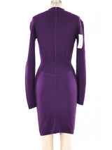 Alaia Plum Knit Bodycon Dress Dress arcadeshops.com
