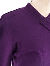 Alaia Plum Knit Bodycon Dress Dress arcadeshops.com