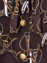 Gucci Equestrian Printed Silk Blouse Top arcadeshops.com