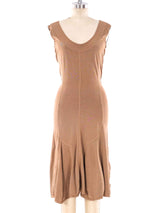 Alaia Taupe Sleeveless Dress Dress arcadeshops.com