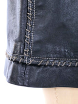 Gianni Versace Chainlink Embellished Leather Skirt Bottom arcadeshops.com