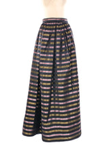 Victor Costa Ribbon Striped Maxi Skirt Bottom arcadeshops.com