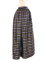 Victor Costa Ribbon Striped Maxi Skirt Bottom arcadeshops.com