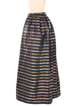 Victor Costa Ribbon Striped Maxi Skirt Bottom arcadeshops.com