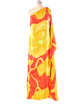 Floral Printed One Shoulder Maxi Dress Dress arcadeshops.com