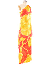 Floral Printed One Shoulder Maxi Dress Dress arcadeshops.com