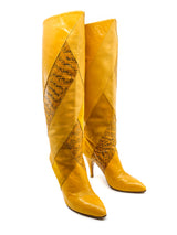 Snakeskin Patchwork Leather Boots Accessory arcadeshops.com