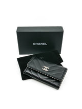 Chanel Lambskin Chevron Quilted Studded Cardholder Accessory arcadeshops.com