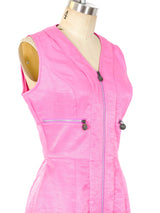 Versace Jeans Couture Bubblegum Technical Mini Dress Dress arcadeshops.com